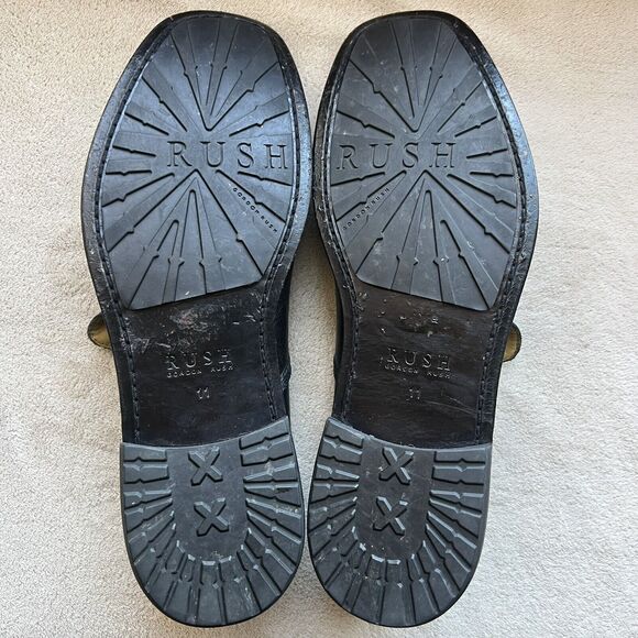 Gordon Rush Black Leather Slip On Loafer Shoes with Studs Men’s US 11 7142 - Picture 14 of 16